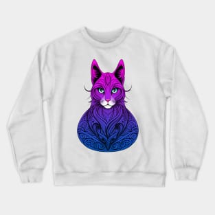 Cats Mandala Cyberpunk T-Shirt Crewneck Sweatshirt